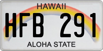 HI license plate HFB291