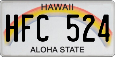 HI license plate HFC524