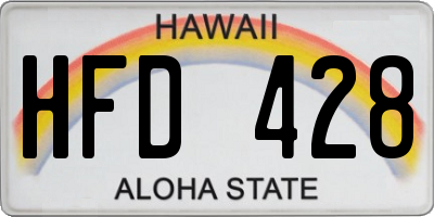 HI license plate HFD428