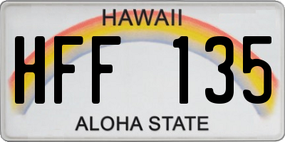 HI license plate HFF135