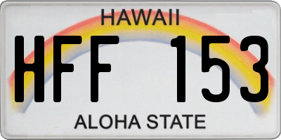 HI license plate HFF153