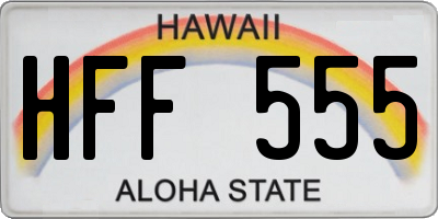HI license plate HFF555