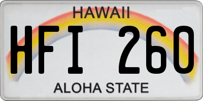 HI license plate HFI260