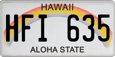 HI license plate HFI635
