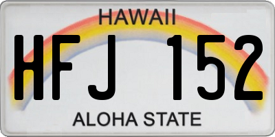HI license plate HFJ152