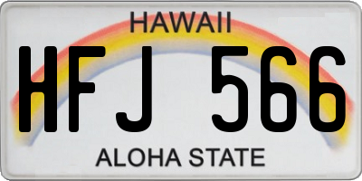 HI license plate HFJ566
