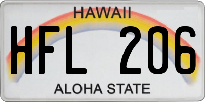 HI license plate HFL206