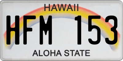 HI license plate HFM153