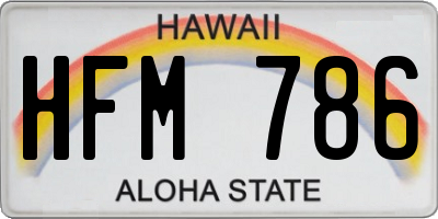 HI license plate HFM786