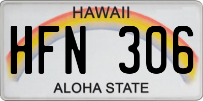 HI license plate HFN306