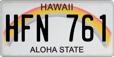 HI license plate HFN761