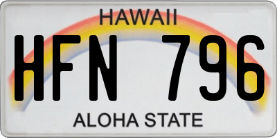 HI license plate HFN796