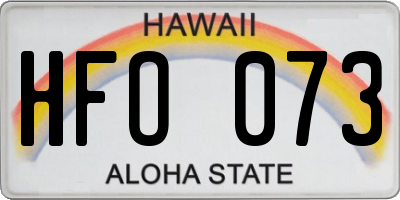 HI license plate HFO073