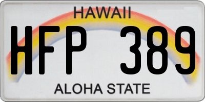 HI license plate HFP389