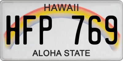 HI license plate HFP769