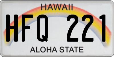 HI license plate HFQ221