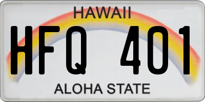 HI license plate HFQ401