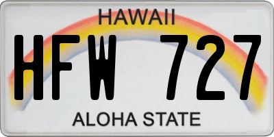 HI license plate HFW727