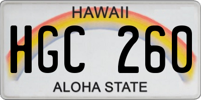 HI license plate HGC260