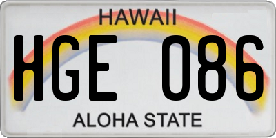 HI license plate HGE086
