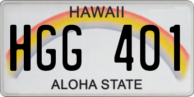 HI license plate HGG401