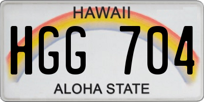 HI license plate HGG704