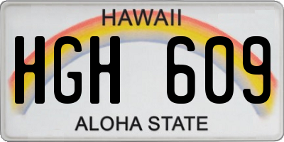HI license plate HGH609