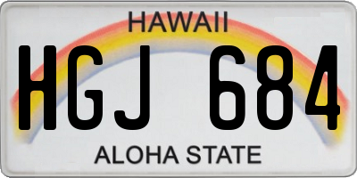 HI license plate HGJ684