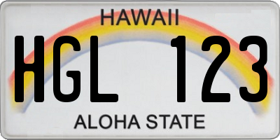 HI license plate HGL123