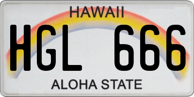 HI license plate HGL666