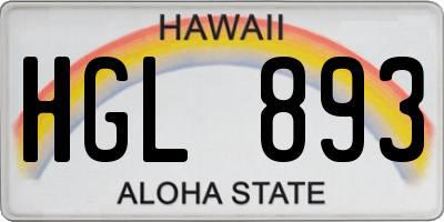 HI license plate HGL893
