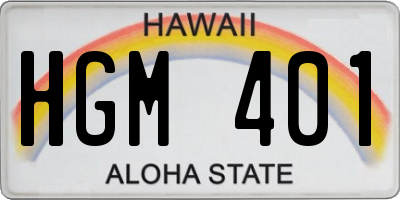 HI license plate HGM401