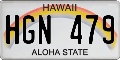 HI license plate HGN479