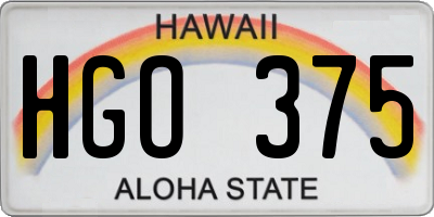 HI license plate HGO375