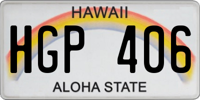 HI license plate HGP406