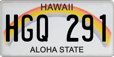 HI license plate HGQ291