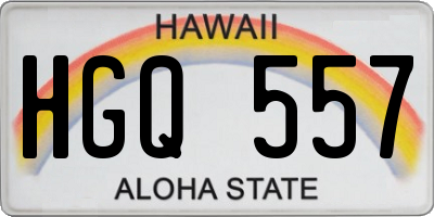 HI license plate HGQ557