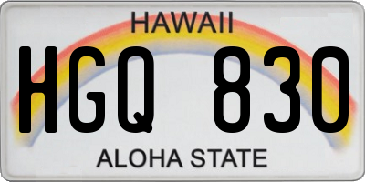 HI license plate HGQ830
