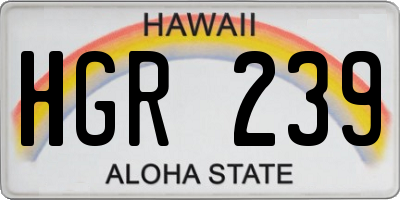 HI license plate HGR239