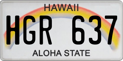 HI license plate HGR637