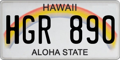HI license plate HGR890