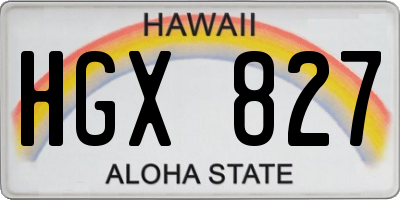 HI license plate HGX827