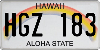 HI license plate HGZ183
