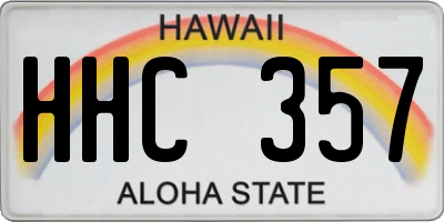 HI license plate HHC357