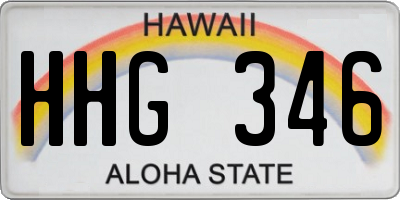 HI license plate HHG346