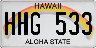 HI license plate HHG533