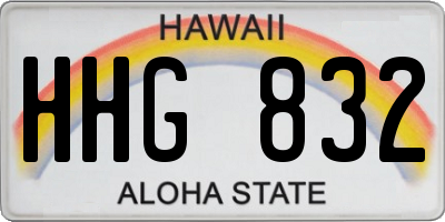 HI license plate HHG832