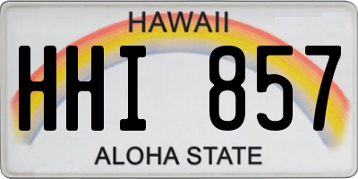 HI license plate HHI857