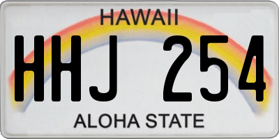 HI license plate HHJ254