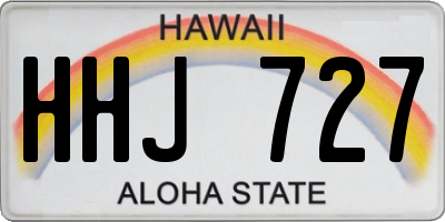 HI license plate HHJ727